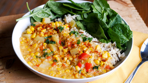 Creamy Vegan Corn Chowder Recipe | wholesome influence